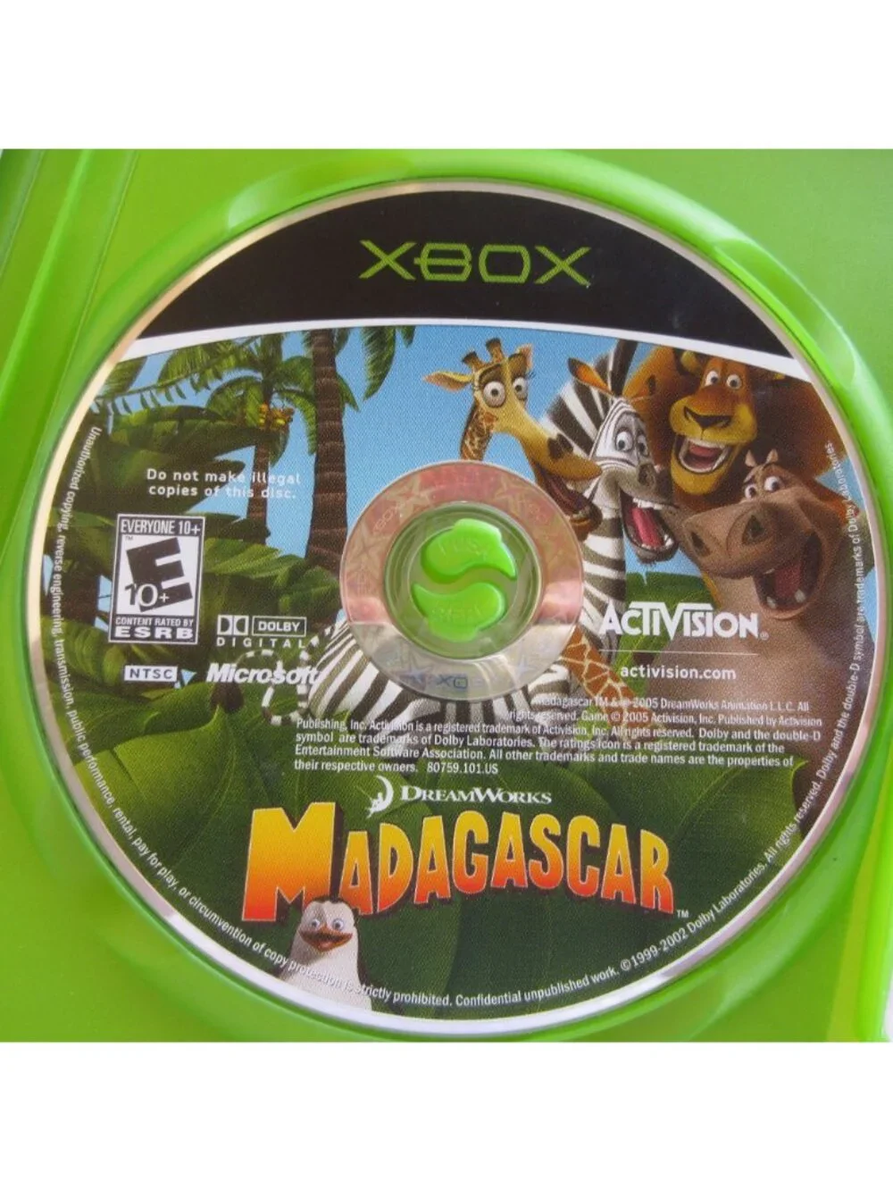 Madagascar Microsoft Xbox 2005 Video Game with Manual